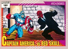 ✺New✺ 1991 MARVEL UNIVERSE Card CAPTAIN AMERICA VS RED SKULL Arch-Enemies