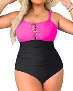 Yonique Women Plus Size One Piece Swimsuits Tummy Control Bathing Suits - 20W - Picture 1 of 5