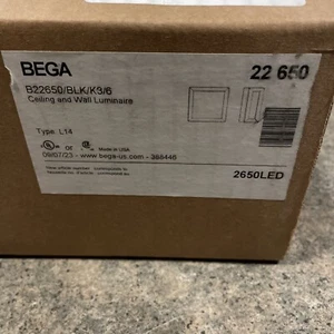 BEGA B22650/BLK/K3/6 Ceiling And Wall Luminaire 2650LED NEW - Picture 1 of 10