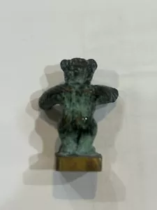 VINTAGE 1950s MCM Walter Bosse BRONZE TEDDY BEAR F 1.25" BERLIN ENGRAVED. - Picture 1 of 7
