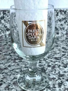PABST Nastro Blu Speciale Stelo Scuro Vetro con Logo Oro - Raro - Foto 1 di 4