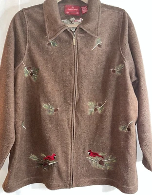 Chaqueta polar North Crest Holiday Lodge para mujer talla Cremallera XL Cardinals marrón Foto 1 de 4