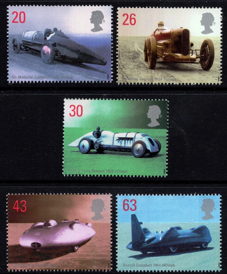 1998 British Land Speed Record Holders SG2059 - SG2063 Unmounted Mint - Image 1 of 1