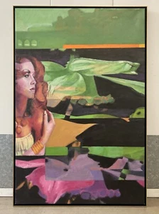 🔥 Fine Modern Contemporary Surrealist Abstract Portrait Oil Painting, LARINDE - Picture 1 of 22