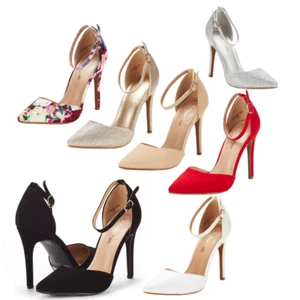 Women Stilettos High Heel Pointed Toe Ankle Strap Wedding Dress Pump Shoes US - Picture 1 of 26