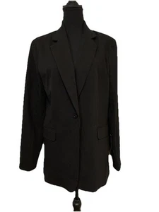 Giacca blazer donna Topshop un bottone nero foderato taglia 6 nuova con etichetta - Foto 1 di 4