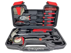 39-teiliges Haushaltswerkzeugset mit Kunststoffwerkzeugkasten - Starterset - Bild 1 von 7