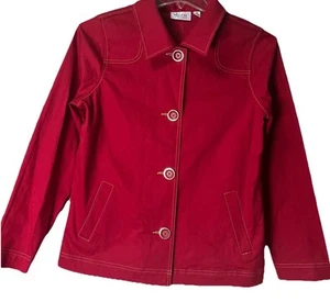 Demin & Co ~ Women’s ~ Jacket ~ Small ~Red ~ Denim - Picture 1 of 24