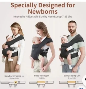 Nuevo portabebés Momtory (7-25 lb) acogedor cabestrillo recién nacido modelo # YM019 (Beige) - Imagen 1 de 3