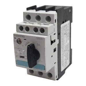 Siemens 3RV1021-1BA15 Motor Starter, 3-Pole 1NO 1NC, 1.4-2A 600VAC, DIN Rail - Picture 1 of 9