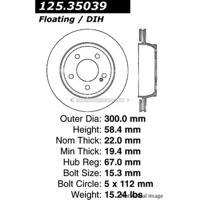 Disco rotor freno trasero céntrico TCP para Mercedes CL500 S430 S500 Foto 1 de 2