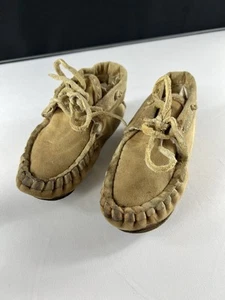 Vintage Handmade Suede Baby Moccasins Shearling Lined – 6.5” Native Style - Picture 1 of 10