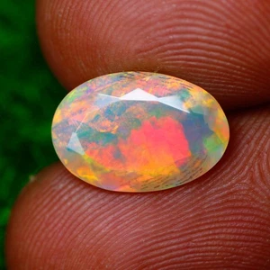 2,72 quilates IF llamativo ovalado 3D multi llamativo patrón de arlequín sólido corte Welo ópalo - Imagen 1 de 5