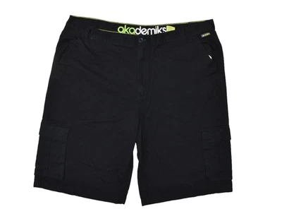 Akademiks Men's Black Cargo Shorts Bermuda Regular Size 48 100% Cotton - Image 1 of 4