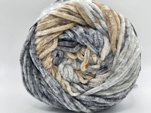 Chenille Splash Grey Tan Granite Cake Yarn 83251 Ice Yarns 150g (5.29oz) 284y - Picture 1 of 5