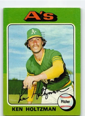 1975 Topps #145 Ken Holtzman - Oakland Athletics **Set Break** Foto 1 de 2