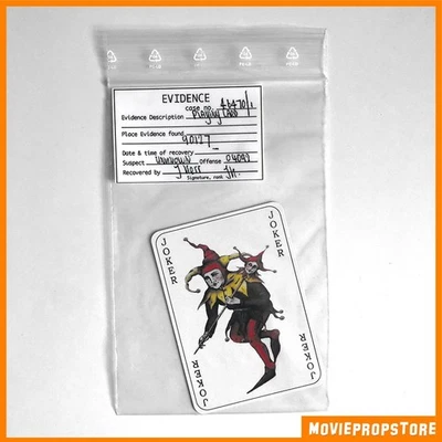 Joker Spielkarte im Beweisbeutel aus Batman Begins / The Dark Knight