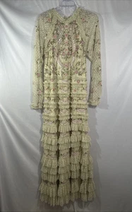 NUEVO CON ETIQUETAS MAC DUGGAL [10 ] 8030 Lunares Manga Larga Floral Volantes Vestido Cansado S1842 - Imagen 1 de 12