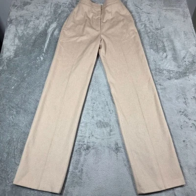 MaxMara 裤子 4 棕褐色骆驼直筒高腰豪华长裤意大利 — 第 1/4 张图片