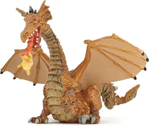 Papo - Pintado a mano - Estatuilla - El mundo encantado - Dragón dorado con llama...  - Imagen 1 de 9