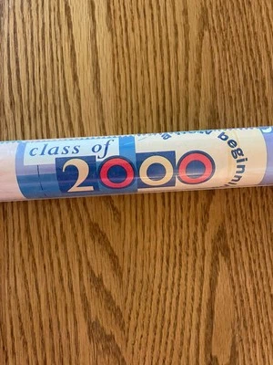 New Hallmark Class of 2000 Congratulations Wrapping Paper Great 4Class Reunion - Image 1 of 4