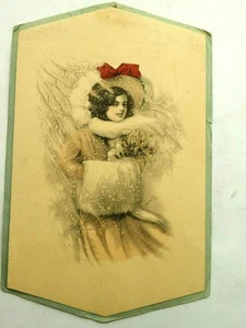 Adorable Victorian Christmas Card 5" x 8" - Picture 1 of 5