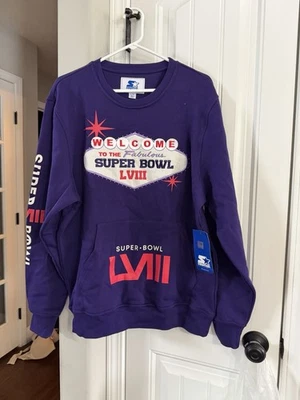 Sudadera Pullover Talla Grande Starter Super Bowl LVIII Crew 58 Las Vegas Nueva con Etiquetas Foto 1 de 4