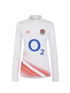 Umbro Womens England Rugby Red Roses Warm Up Mid Layer Top 2023 2024 USA 16 XXL - Picture 1 of 9