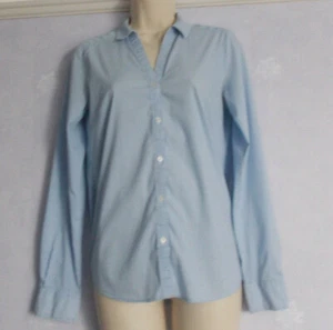 H&M fine blue/white pinstripe long sleeve blouse Size S - Picture 1 of 1