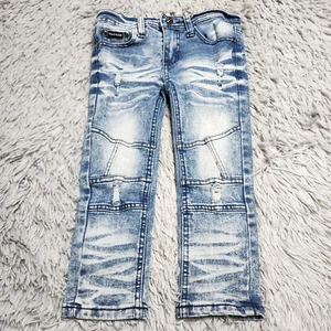 Phat Farm Baggy Jeans Boys Size 4T Kids Hip Hop Embroidered Distressed Look Y2K - Picture 1 of 15