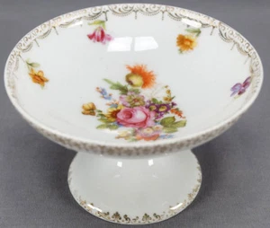 Es Prussia Dresden Style Floral & Gold Small Compote Circa 1902 - 1937 - Picture 1 of 10