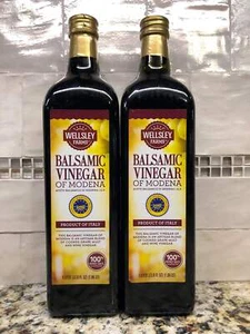 2 Bottles Wellsley Farms Balsamic Vinegar 1L Modena Italy Grape - Picture 1 of 6