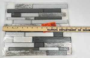 MSI Surfaces Smoky Alps Glass Subway Tile Backsplash Wall Mosaics 1 Sqf 3 Sheets - Picture 1 of 8