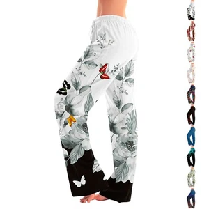 Trousers Woman's Summer Straight Trousers Fashion Working Solid Sleepwear - Picture 1 of 42