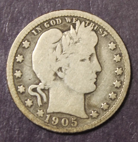 1905 Barber Quarter VG......................Lot 169 Cover