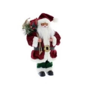 Festive Standing Santa with Burgundy Coat 43cm P030163 - Picture 1 of 1