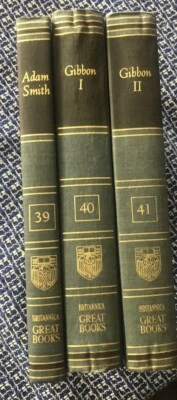 Lot of 3 Britannica Great Books 1952 Gibbon I&II Adam Smith- #39, #40, #41 Foto 1 de 4
