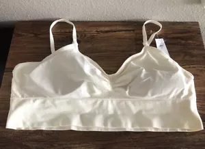 Old Navy Active Padded Sports Bra Ivory Longline Women’s XL NWT Ruched Nylon BL - Picture 1 of 22