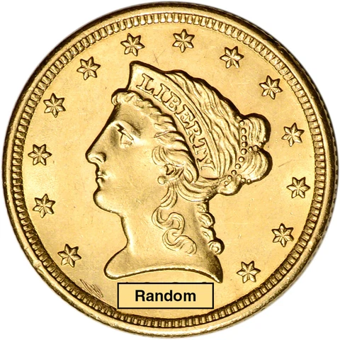 US Gold $2.50 Liberty Head Quarter Eagle - AU - Random Date Cover