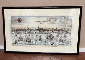 Eva Rosenstand Finished Framed Amsterdam 1650 Cross & Back Stitch 46" X 24" - Picture 1 of 10