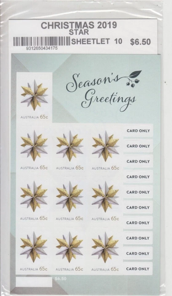 Stamps 2019 Australia Christmas 65c self adhesive sheetlet, in collector pack - Image 1 of 1
