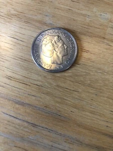 Vintage Circulated 1979 Denmark 1 Krone Margrethe II - Picture 1 of 2