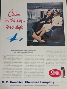 Douglas DC-6 DC6 Aircraft Cabin In The Sky Interior Revista Anuncio BF Goodrich Art - Imagen 1 de 1