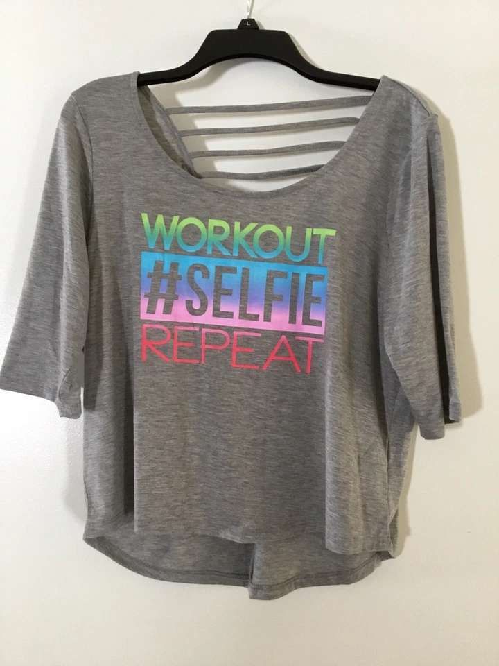 Camiseta corta Material Girl para mujer X-Large gris jaspeado Foto 1 de 2