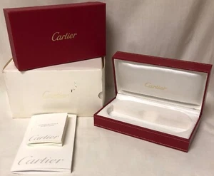 CARTIER SIN GAFAS ICÓNICA CAJA DE CUERO ROJO, CAJA DE ALMACENAMIENTO FOLLETOS Y CAJA EXTERIOR SOLAMENTE - Imagen 1 de 13
