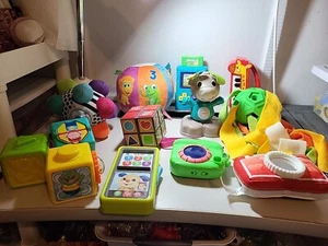 BABY INFANT TOY LOT  FISHER-PRICE,COCO MELON 11 ITEMS 2 CAMERAS BALL MOOSE ETC. - Picture 1 of 13