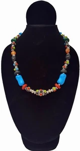 Totalmente Nuevo Hecho a Mano Moda Disfraz Boho Chic Multicolor Collar de Cuentas Tribales - Imagen 1 de 1
