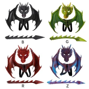 Children's Dragon Wing Costume Dinosaur Wings Tail Mask Set Cosplay Costume Set - Picture 1 of 14