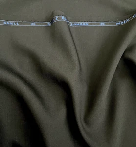Wain Shiell Lightweight Black English Suiting Fabric – 1.53 yds – Rare Vintage - Picture 1 of 4