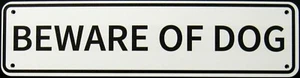 Beware Of Dog Sign Double Layered Aluminum 12 X 3 - Picture 1 of 4